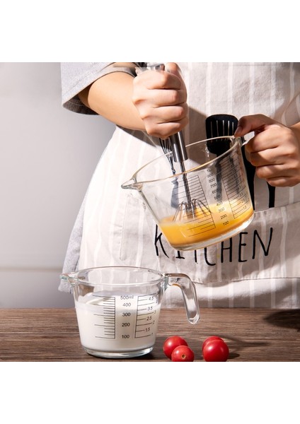 500ML Kapaklı ml Gıanxı Yüksek Borosilikat Cam Ölçüm Kabı Sürahi Şeffaf Süt Kupası Pişirme Pişirme Mutfak Aksesuarları Büyük Kapasiteli (Yurt Dışından)