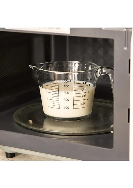 500ML Kapaklı ml Gıanxı Yüksek Borosilikat Cam Ölçüm Kabı Sürahi Şeffaf Süt Kupası Pişirme Pişirme Mutfak Aksesuarları Büyük Kapasiteli (Yurt Dışından)