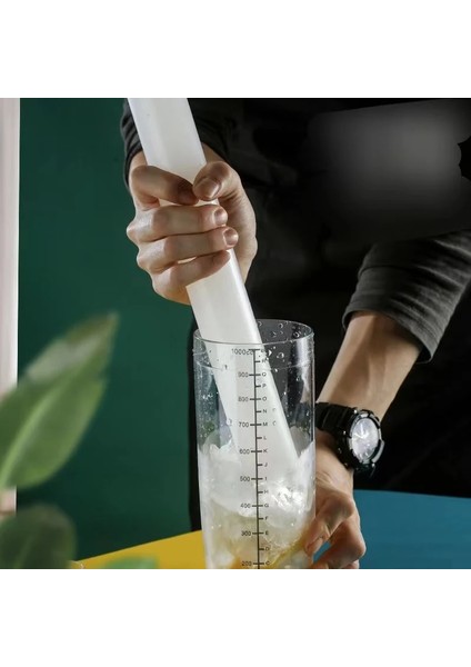 35CM Pp Beyaz Meyve Suyu Pres Çubuğu Ezilmiş Popsicle Buz Kırıcı Anti-Sıçrama Kapağı Süt Çay Dükkanı Özel Aletler Ev El Limon Çayı Ramm (Yurt Dışından)