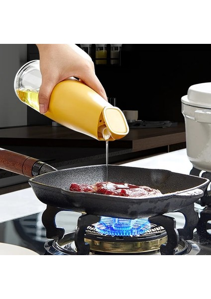 Sarı 500 ml Yağdanlık Otomatik Açılış ve Kapanış Yerçekimi Yağ Tankı Ev Mutfak Baharat Pot Zeytinyağı Şişesi (Yurt Dışından) indirimleri
