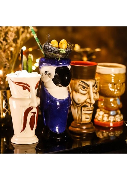 Z 300-600 ml Hawaiian Pulau Paskah Kupa Tiki Kreatif Porselen Bir Anggur Kupa Bir Anggur Koktail Pesta Ckir Bar Alat Keramik Tiki Kupa (Yurt Dışından) modelleri