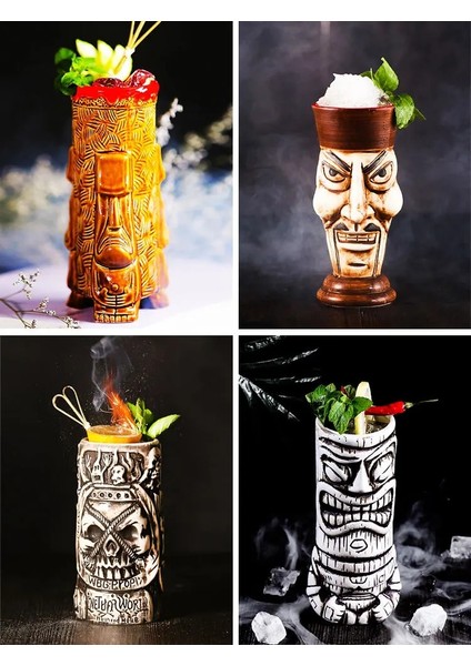 Z 300-600 ml Hawaiian Pulau Paskah Kupa Tiki Kreatif Porselen Bir Anggur Kupa Bir Anggur Koktail Pesta Ckir Bar Alat Keramik Tiki Kupa (Yurt Dışından) fırsatları