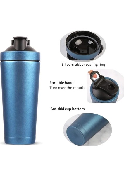 12 750ML 750ML Spor Salonu Spor Taşınabilir Su Şişesi Paslanmaz Çelik Çift Duvar Vakum Yalıtımlı Protein Shaker Su Şişesi (Yurt Dışından) modelleri
