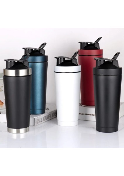 12 750ML 750ML Spor Salonu Spor Taşınabilir Su Şişesi Paslanmaz Çelik Çift Duvar Vakum Yalıtımlı Protein Shaker Su Şişesi (Yurt Dışından) fırsatları