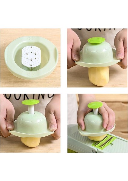 Yeşil Manuel Sebze Kesicisi Paslanmaz Çelik Bıçaklar Çok Fonksiyonlu Meyve Kesici Kıyıcı Öğütücü Mutfak Peynir Dilimleme Rende Parçalayıcı (Yurt Dışından) fiyatları