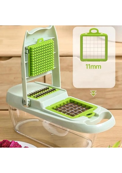 Yeşil Manuel Sebze Kesicisi Paslanmaz Çelik Bıçaklar Çok Fonksiyonlu Meyve Kesici Kıyıcı Öğütücü Mutfak Peynir Dilimleme Rende Parçalayıcı (Yurt Dışından) fırsatları