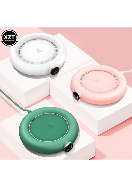 Beyaz M USB Kahve Fincanı Sıcak Isıtma Pedi Dc 5 V Sabit Sıcaklık Coaster 3 Dişli Dijital Ekran Ayarı Zamanlama Isıtıcı Süt Çay Için (Yurt Dışından)