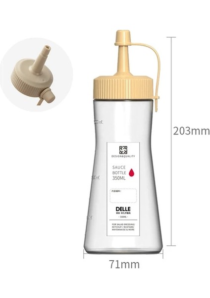 B-YELLOW-350ML 350ML Mutfak Unu Tuz Çeşni Sıkma Kabı Pişirme Şekeri Kahve Tozu Çalkalayıcı Salata Sosu Barbekü Baharat Dağıtıcı Şişe (Yurt Dışından)