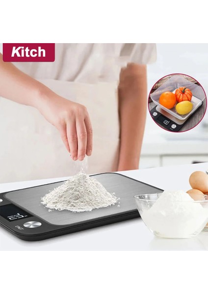 Siyah 10KG Mutfak Terazisi 15KG/1G Tartı Gıda Kahve Dengesi Akıllı Elektronik Dijital Terazi Pişirme ve Pişirme Için Paslanmaz Çelik Tasarım (Yurt Dışından) fiyatları