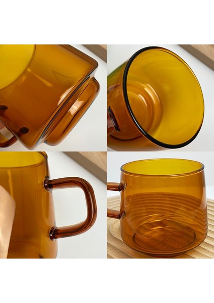 Amber-A Yomdıd Renkli Kahve Kupa Yüksek Borosilikat Cam Kahve Fincanı Çay Suyu Süt Su Kupa Dayanıklı Caneca Tazas Isıya Dayanıklı (Yurt Dışından)