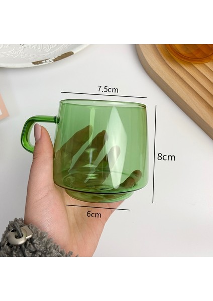 Amber-A Yomdıd Renkli Kahve Kupa Yüksek Borosilikat Cam Kahve Fincanı Çay Suyu Süt Su Kupa Dayanıklı Caneca Tazas Isıya Dayanıklı (Yurt Dışından)