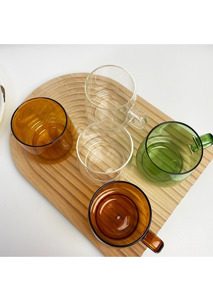 Amber-A Yomdıd Renkli Kahve Kupa Yüksek Borosilikat Cam Kahve Fincanı Çay Suyu Süt Su Kupa Dayanıklı Caneca Tazas Isıya Dayanıklı (Yurt Dışından)