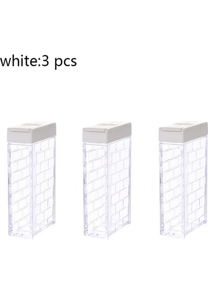 3 Adet Beyaz Renk Şeffaf Baharat Kavanoz Seti Tuz ve Biber Baharat Şişesi Renkli Kapaklı Mutfak Çeşni Şişe Saklama Kabı Baharat Rafı (Yurt Dışından)