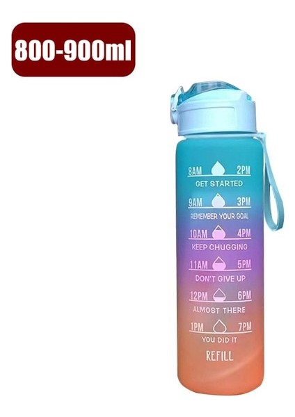 Stil B-Yeşil 800ML 800-900ML 800-900ML Spor Su Şişesi Motivasyon Su Şişesi Sızdırmaz Içme Şişeleri Açık Seyahat Spor Salonu Fitness Mutfak Için Sürahiler (Yurt Dışından) fiyatları