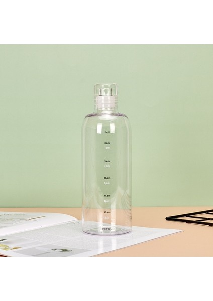 700ML Şeffaf Su Şişesi 500/700ML Şeffaf Plastik Su Şişesi Zaman Işaretleyici Yaratıcı Büyük Kapasiteli Sızdırmaz Süt Kupası Drinkware Çocuk Okul Spor Salonu Spor (Yurt Dışından)