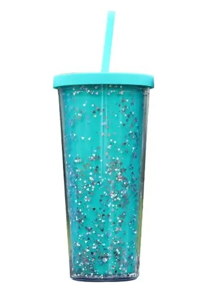 Mavi Buzlu Kahve Fincanı Çift Duvar Yeniden Kullanılabilir Su Dolum Buzlu Soğuk Içecek Çay Drinkware Bardak Su Bardağı Ofis Malzemeleri (Yurt Dışından)