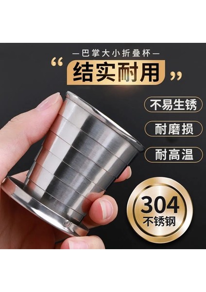150 ml Orta 1 304 Paslanmaz Çelik Katlanır Su Bardağı Katlanabilir Bardak Teleskopik Bardak Açık Seyahat Taşınabilir Katlanır Bardak Gıda Sınıfı (Yurt Dışından)