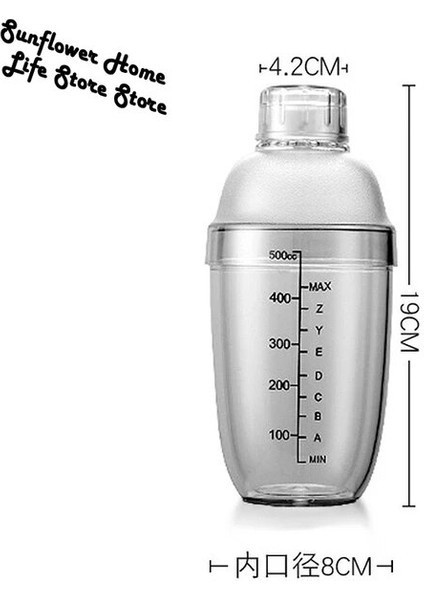 530ML 350ML/530ML/700ML El Sarsıntı Bardağı Kokteyl Shaker Şeffaf Mikser Bardak Temizle Bar Shaker Şarap Süt Çay Shaker Bardak Ölçekli (Yurt Dışından)