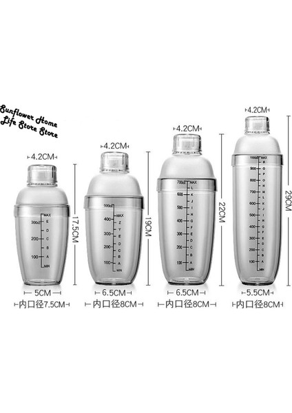 530ML 350ML/530ML/700ML El Sarsıntı Bardağı Kokteyl Shaker Şeffaf Mikser Bardak Temizle Bar Shaker Şarap Süt Çay Shaker Bardak Ölçekli (Yurt Dışından)