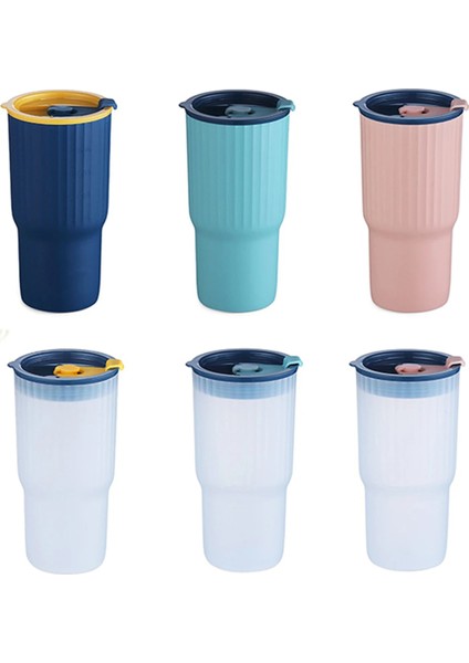 06 650ML 650ML Plastik Saman Su Bardağı Silikon Kapaklı Kahve Fincanı Öğrenci Yaratıcı Yaz Araba Taşınabilir Süt Çay Bardağı Çift Içme Şişesi Yenı (Yurt Dışından) indirimleri