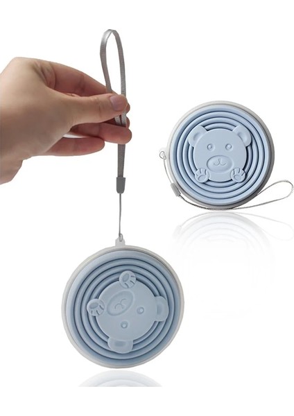 2c 180 ml Yaratıcı Katlanabilir Bardak Taşınabilir Silikon Katlanır Kapaklı Bardak Seyahat Yıkama Ağız Bardak Isıya Dayanıklı Su Kahve Fincanı Açık Kamp (Yurt Dışından)