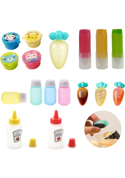 4 Adet Mini Çeşni Sıkılabilir Şişe Kutusu Salata Sosu Ketçap Sıkılabilir Kavanoz Konteyner Plastik Taşınabilir Yemek Kabı (Yurt Dışından) fiyatları