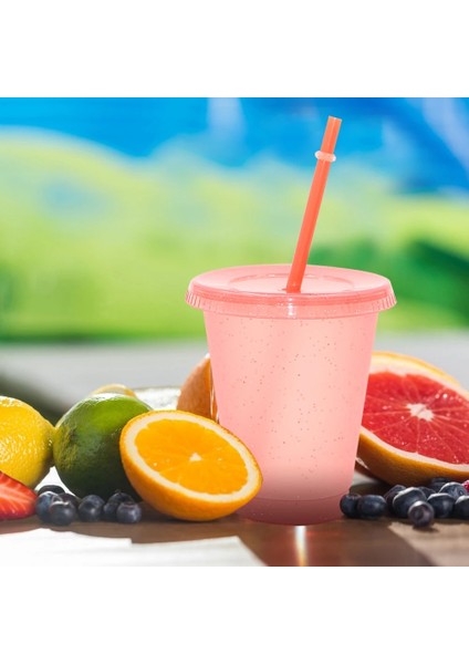 Büyük-Koyu Yeşil 400-700ML 480/700ML Flaş Su Pipetli Şişe Glitter Straw Cup Plastik Yeniden Kullanılabilir Kahve Kupa Içme Bardağı Meyve Suyu Bar Açık Drinkware (Yurt Dışından) fiyatları