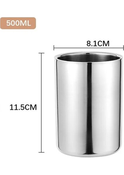 500 ml 201-300ML Kalınlaşmak Çift Duvar Paslanmaz Çelik Kupa Taşınabilir Kahve Bira Süt Su Çay Bardağı Seyahat Ofis Metal Bardaklar Ev Drinkware (Yurt Dışından)