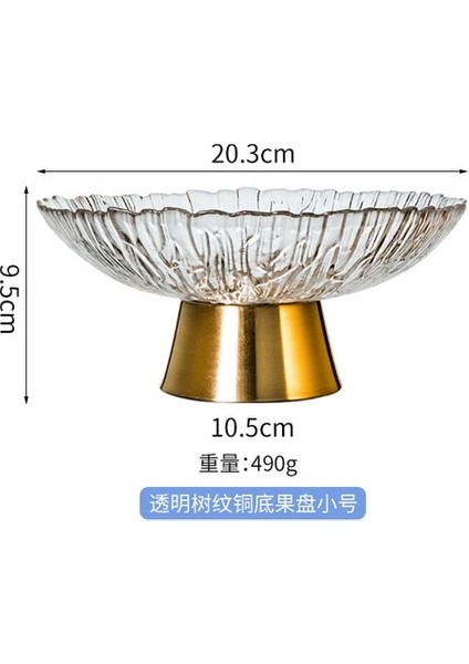 Stil 6 Solmuş Avrupa Işık Lüks Ağaç Desen Bakır Alt Meyve Tabağı Cam Tepsi Oturma Odası Meyve Tabağı Depolama Dekorasyon Renkli (Yurt Dışından)