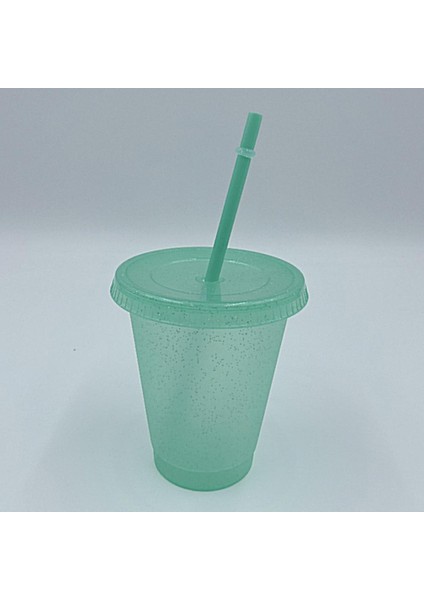 Yeşil S Pipetli Su Şişesi Kapaklı Plastik Yeniden Kullanılabilir Kişiselleştirilmiş Drinkware Kahve Içme Bardağı Yılbaşı Hediyeleri Çok Renkli Bardak Şişe (Yurt Dışından)