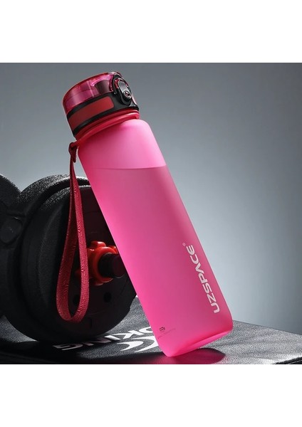 Pembe 800ML Zaman Işaretleyicili Spor Su Şişeleri Taşınabilir Sızdırmaz Açık Çalkalayıcı Benim Şişem Tritan Plastik Çevre Dostu Drinkware Bpa Ücretsiz (Yurt Dışından)