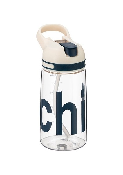Beyaz 450ML Sevimli Kore Su Pipetli Şişe Saplı Bpa 450/550ML Büyük Kapasiteli Plastik Kahve Süt Suyu Taşınabilir Içme Şişesi (Yurt Dışından)