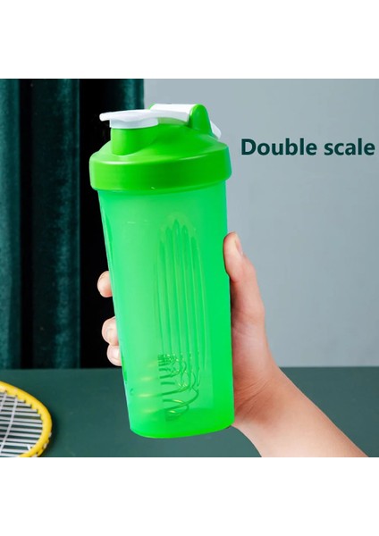 Mavi 600 ml 600 ml Protein Shaker Şişe Protein Tozu Shake Kupası Spor Salonu Ffitness Spor Shaker Slushy Bardak W/ölçekli Taşınabilir Su Şişesi (Yurt Dışından)