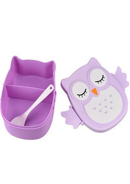 1 Takım Karikatür Baykuş Şekilli Öğle Yemeği Kutusu Bento Kutusu Taşınabilir Gıda Kabı Çocuklar Için Kaşıkla Çocuk Öğrenci Gıda Saklama Kutusu Açık Piknik (Yurt Dışından) indirimleri