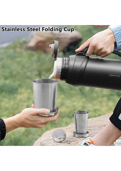 2 Adet 75ML Paslanmaz Çelik Katlanır Bardak Taşınabilir Geri Çekilebilir Bardak Kamp Tencere Çay Fincanı Teaware Kamp Eşyaları Sofra Katlanmış Bardak (Yurt Dışından) indirimleri