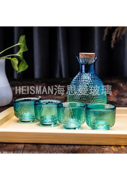 22 Solmuş Japon Dövülmüş Cam Şarap Seti Sake Şişesi Seti Baijiu Şarap Isıtıcısı, Isıya Dayanıklı Sıcak Şarap Şişesi, Şarap Distribütörü, (Yurt Dışından)
