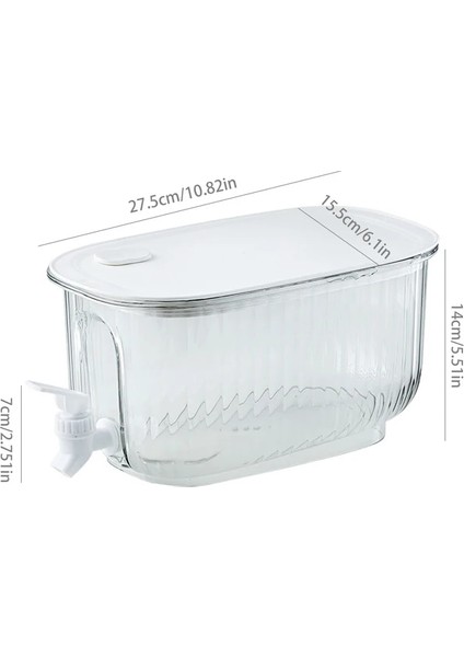 Beyaz 4l Buzlu Içecek Dispenseri Musluklu Şeffaf Limon Meyve Suyu Kovası Büyük Kapasiteli Sızdırmaz Drinkware Mutfak Malzemeleri (Yurt Dışından)