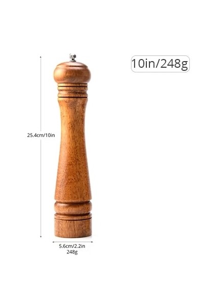 L (10 Inç) Ahşap Tuz ve Karabiber Değirmeni Çalkalayıcıları, Ahşap Baharat ve Biber Öğütücüleri, Ayarlanabilir Seramik Mutfak Aleti ile Manuel Ot Değirmenleri (Yurt Dışından)