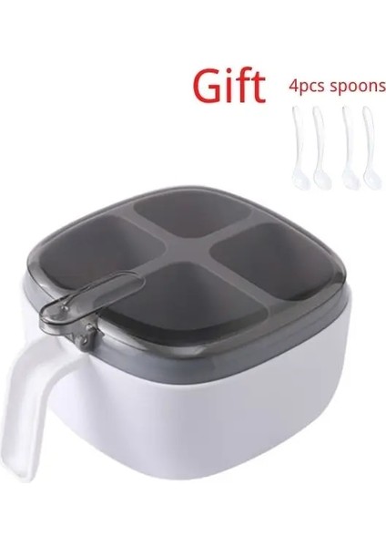 Gri 4 In 1 Plastik Baharat Kutusu Kaşık Baharat Kavanoz Baharat Kavanozları Çok Bölmeli Bitki Tencere Mutfak Aksesuarları Baharat Kabı (Yurt Dışından) fiyatları