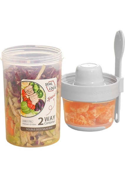 Beyaz 870 ml 29/36 Oz Salata Çalkalayıcı Bardak Formda Tutun Salata Yemek Çalkalayıcı Bardak Kapaklı ve Çatallı Tutucu Salata Konteyneri Işçiler Için Işe Gidiş (Yurt Dışından) fiyatları