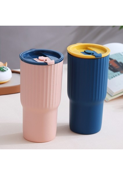 06 650ML 650ML Plastik Saman Su Bardağı Silikon Kapaklı Kahve Fincanı Öğrenci Yaratıcı Yaz Araba Taşınabilir Süt Çay Bardağı Çift Içme Şişesi Yenı (Yurt Dışından) modelleri