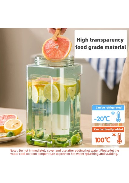 Yeşil 3.5l Buzdolabı Soğuk Su Şişesi Büyük Kapasiteli Su Isıtıcısı Musluklu Buzlu Içecek Dispenseri Mutfak Drinkware Meyve Suyu Kabı (Yurt Dışından) indirimleri