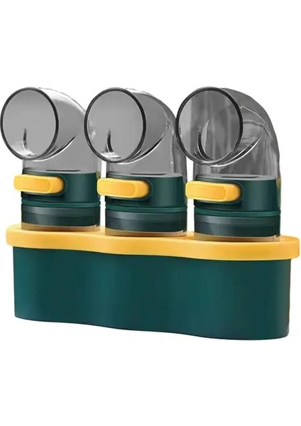 Mavi 3 Adet Pratik Baharat Şişesi Şeffaf Kontrol Baharat Kavanoz Kavisli Kapaklı Neme Dayanıklı Tuz Şeker Baharat Kavanoz Hacim Kontrollü (Yurt Dışından)