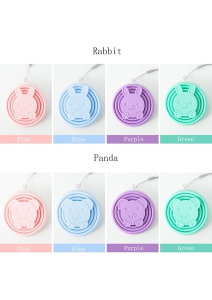 Pembe Panda 200 ml Teleskopik Su Bardağı Açık Katlanır Fırçalama Ağız Fincan Seyahat Taşınabilir Silikon Kamp Yürüyüş Su Bardağı Drinkware (Yurt Dışından)
