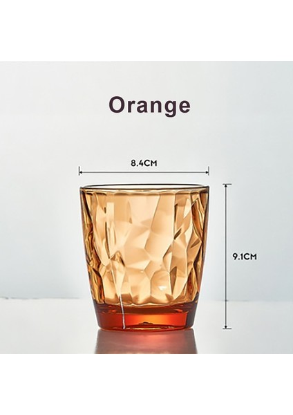 Turuncu 300ML 7 Renk Kırılmaz Yarım Şeffaf Bardak Yeniden Kullanılabilir Restoran Parti Içecek Suyu Buzlu Çay Içecek Bardakları (Yurt Dışından)