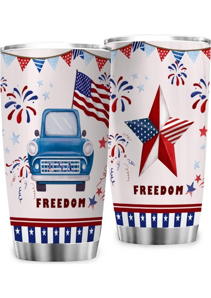 11 Amerikan Bayrağı Desen Bardak 20OZ Paslanmaz Çelik Yalıtımlı Bardaklar Kapaklı Bardaklar Kahve Seyahat Kupa Bardak Erkekler Için Baba (Yurt Dışından)