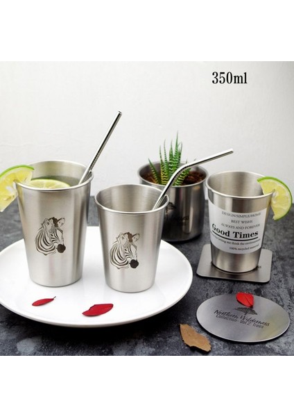 Zebra 350 ml Iskandinav Basit Endüstriyel Tarzı Flamingo Paslanmaz Çelik Bira Soğuk Su Içecekler Bardak Ev Ofis Paslanmaz Çelik Bardak (Yurt Dışından)