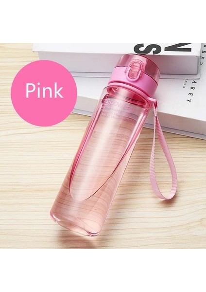 Pembe 400ML 400ML/560ML Su Şişesi Öğrenci Spor Su Bardağı Plastik Taşınabilir Su Deposu Çift Kupa Açık Seyahat Spor Su Şişesi (Yurt Dışından)
