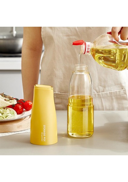 Sarı 500ML 500ML Mutfak Zeytinyağı Şişesi Pompa Yağdanlık Sızdırmaz Izgara Barbekü Yağı Dağıtıcı Barbekü Sos Tekneleri Aracı Otomatik Açılış Yağ Şişesi (Yurt Dışından)