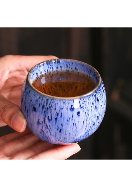 C 101-200 ml Fırın Değişimi Seramik Kung Fu Büyük Kapasiteli Master Fincan Tek Kupa Ev Çay Seti Aksesuarları Tianmu Sır Jianzhan Teaware (Yurt Dışından)
